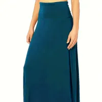 Jupe maxi décontractée pour femmes rondes - taille haute, coupe simple, idéale pour le printemps et l'été