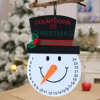 Calendarul de advent din fetru de Crăciun cu motive de Moș Crăciun și om de zăpadă