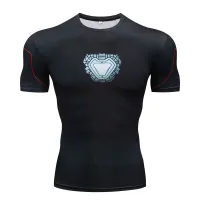 T-shirts de compression de fitness pour homme - super-héros