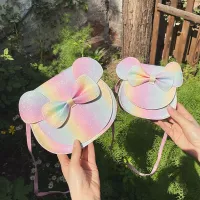 Aranyos kereszt alakú válltáska masnival - különböző színekben
