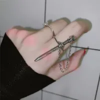 Perfect ring with chain and sword - Gothic