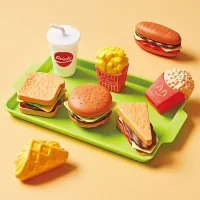 Set of trays with fast food - realistic version