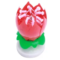 Musical lotus shaped candles - 5 colours