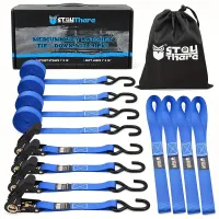 Stay There Clamping Straps With Rak, Straps With Rak With Hook In Shape Letters S - To provide Motorcycle, Kayak, Truck, Trailer and Equipment On Lawn