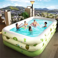 Piscine pliable en PVC pour usage familial en extérieur, grande et en matériau renforcé