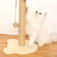 Sisal scraper for cats with wooden frame