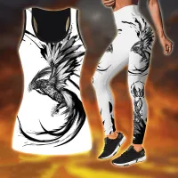 Women's stretch tank top and leggings with print - various types