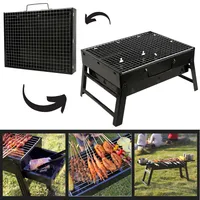 Portable folding table grill