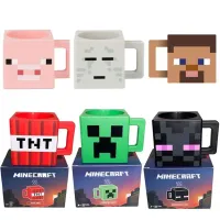 Tasse en plastique pour enfants avec anse aux motifs du célèbre Minecraft