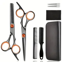Professional Set Hairdressing Scissors - Thinning & Cutting Hair Scissors, Styling Salon - For Gentlemen, Ladies and Pets