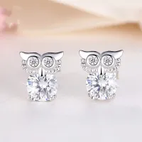 Boucles d'oreilles originales en argent Hibou