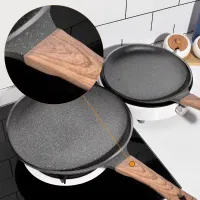 Pancake pancake pan - Non-sticky surface, Wooden handle, Suitable for induction