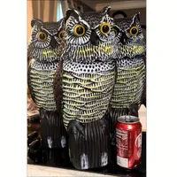 Bird and rodent scarer: Real Owl with Spinning Head 360°, Garden Decoration