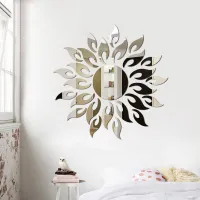 Self-adhesive wall mirror in the shape of the sun