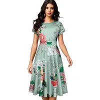 Women's floral dress with short sleeves