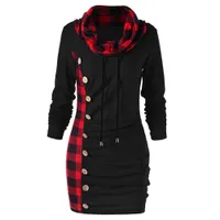 Women's sweatshirt dress with buttons A1445