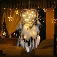 Illuminated dream catcher heart