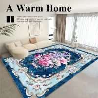 1pc, Modern Carpet With Crystal Velvet Flower Pattern, Non-slip Soft And Comfortable Mat, Machine Washable, Living Room Bedroom, Home Decoration, Room Decoration