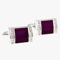 Purple crystal cufflink