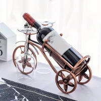 Držiak stolového vína v cyklistickom štýle pre jednu fľašu, samostatné, dekoratívne a praktické doplnenie domáceho baru
