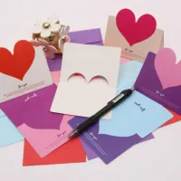 10 bucăți de felicitări colorate de Valentine's Day cu motivul inimii