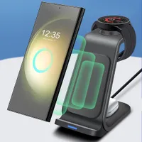 Samsung Wireless Charging Station - 3v1 Travel Charger for Galaxy (S23/S22/S21/Note20/Watch/Buds)