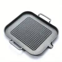 Non-sticky square roast/grill pan in Korean style made of rice stone