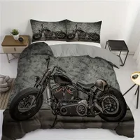 Retro motocykel dosky z 3D prachu, Pohodlná sada posteľnej bielizne, Ideálne pre spálne, izby a izby.