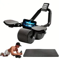 Automatické kolečko na posilování břišních svalů s kolenní podložkou, časovačem a podložkou na cvičení - Ab Stimulátor pro domácí posilovnu