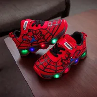 Children's sports light-up sneakers with a popular superhero motif