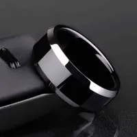 Men's black titanium ring