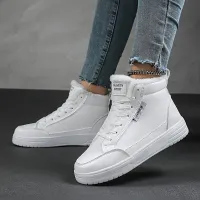 Women's ankle sneakers with fleece lining - comfortable, soft, minimalist