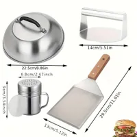 Ultra Press Set for Hamburgers 3v1: Professional burger, barbecue spatula, stainless steel shaker for spices