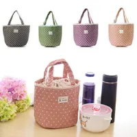 Colourful thermal bag with polka dots