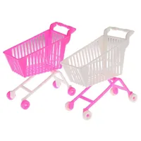Baby mini shopping basket for dolls - variant in hand and on wheels
