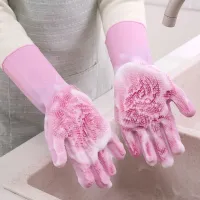 Silikonowe rękawice z włosiem do mycia naczyń Corrie