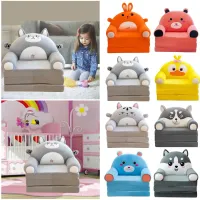 Foldable children's couch 2 in 1 with backrest and mat