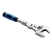 5-in-1 Adjustable Ratchet Wrench 10-inch Torque Wrench with 180° Folding Wrench