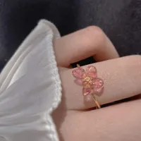 Motýľ Víla Dievča Mäkký estetický sklenený prsteň