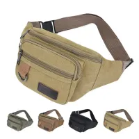 Unisex canvas breast and lumbar bags for men and women - fashion travel bag over breasts or belt for phone, wallet and keys