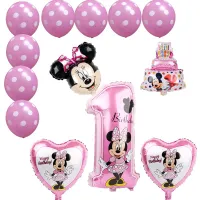 Mickey & Minnie első születésnapi léggömb készlet 12 db