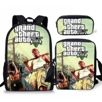 Zestaw szkolnych toreb z fajnym drukiem Grand Theft Auto