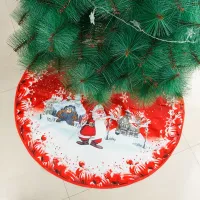 Christmas decorative tablecloth under Christmas tree