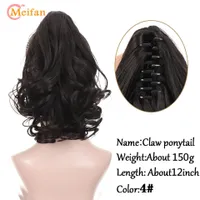 Krótki falisty kucyk Clip In Hair Extensions Black Brown Pony Tail Clip In Hair Tail Natural Fake Hair Extensions