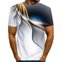 T-shirt męski z ciekawym nadrukiem 3D i krótkimi rękawami
