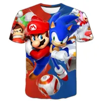 Kids short sleeve t-shirt with Super Mario print