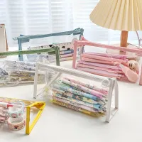 Modern school case for stationery and other school supplies - transparent