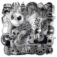 Black and white car stickers 50 pcs