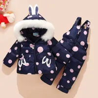 Girls winter set with polka dots - Jacket and trousers - 4 colours