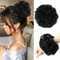 Chignon décoiffé magnifique - pince à cheveux avec extensions bouclées